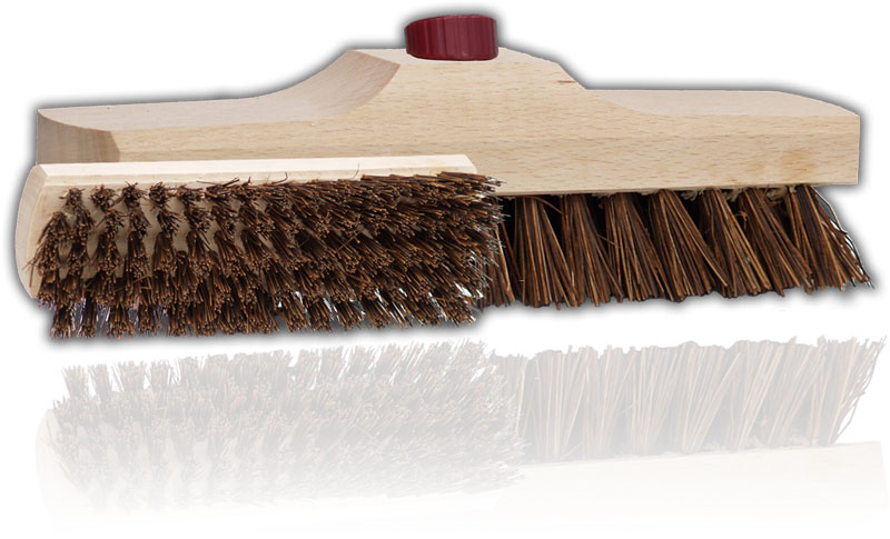 Broom brush with screw bracket rice root