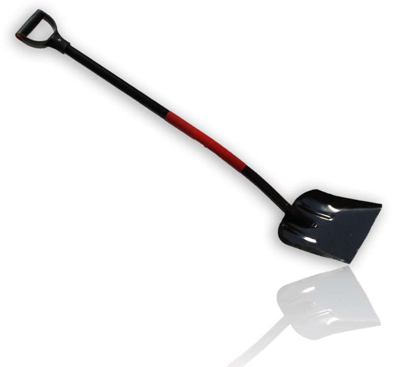 Sand shovel with metal handle