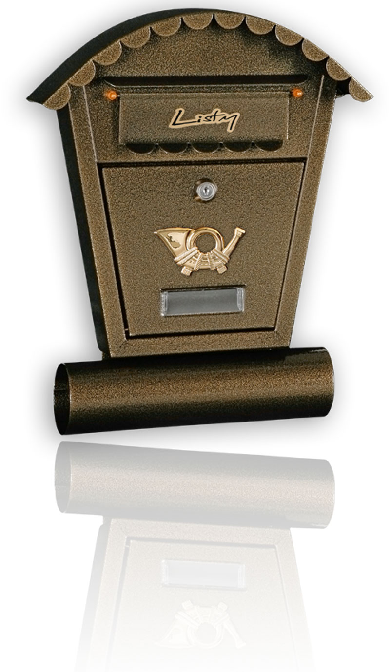 Rounded mailbox, small,with newspaper holder