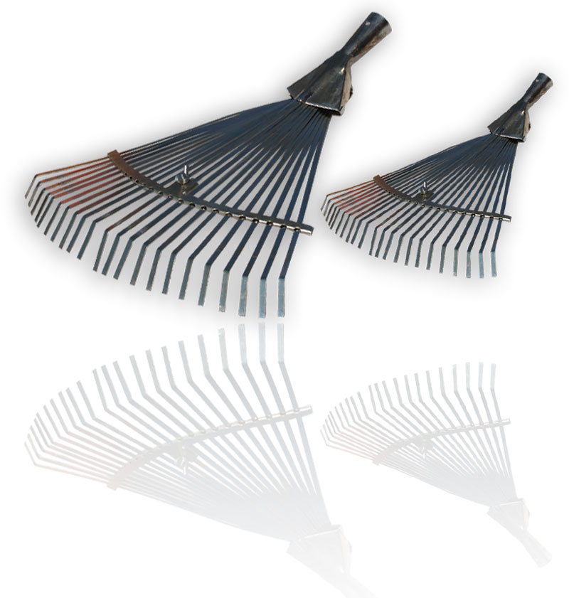 Galvanized strip rake, adjustable, without handle