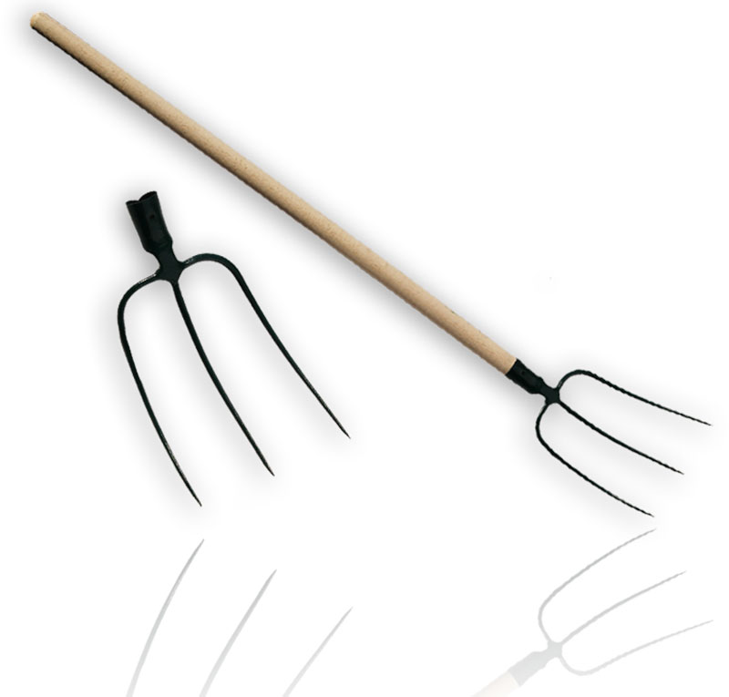 Three-pronged pitchfork