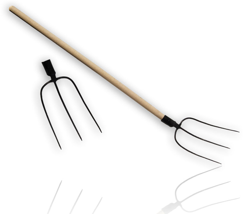 Three-pronged pitchfork